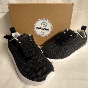 AMZZPIK Kids Athletic Sneakers Size 13 Black Mesh Shoes